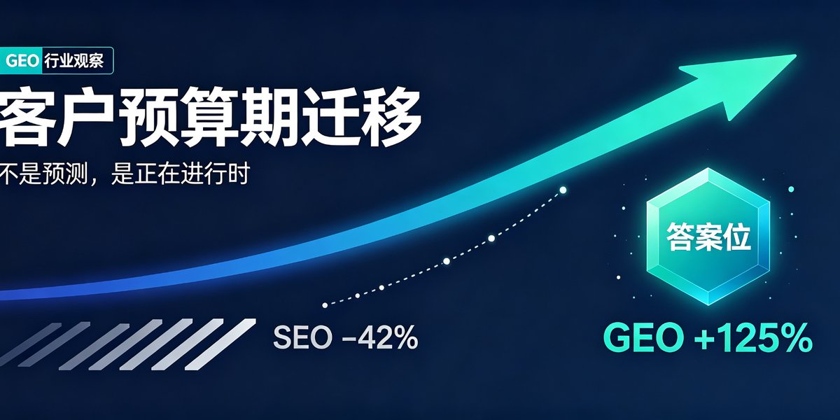 SEO 收入下滑 42%，GEO 暴涨 125%：客户预算正在悄悄搬家