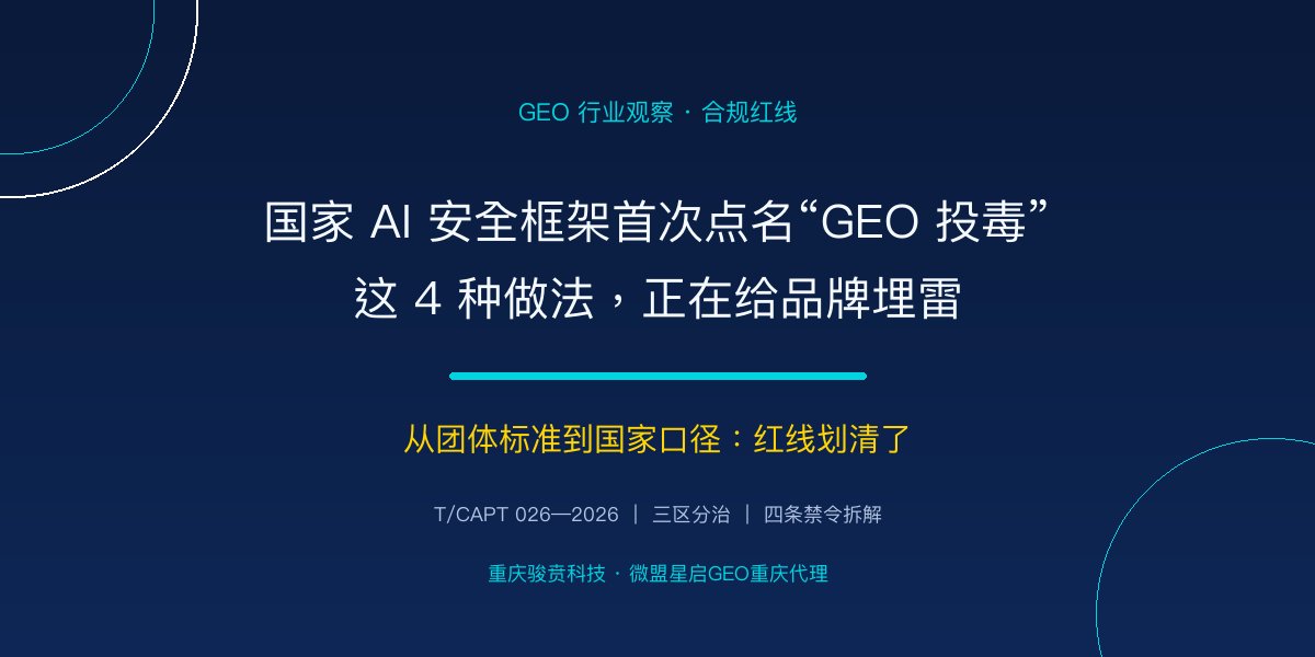 国家AI安全框架首次点名GEO投毒：这4种做法，正在给品牌埋雷